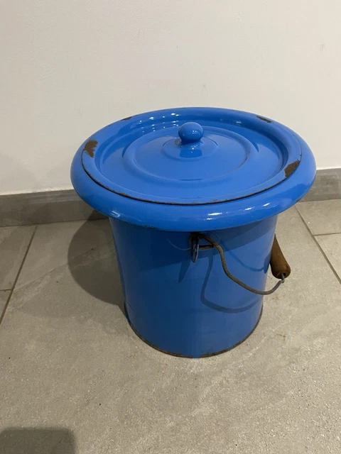 kitchen Make way Receiver pot de fleur terre cuite émaillée bleu Empty the trash