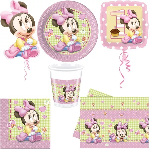 Baby Minnie Maus Kindergeburtstag Babyshower 1. Geburtstag Party Minni Mouse Set