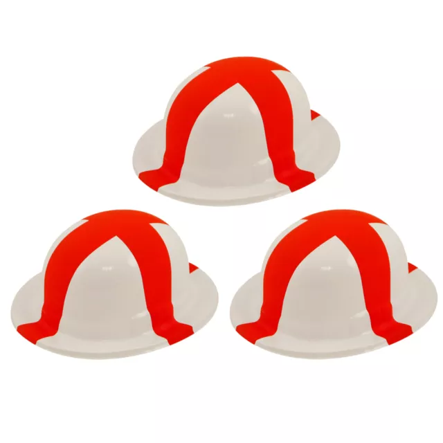 St George Plastic Bowler Hats England Flag Rugby Sport Accessory Fancy Dress Lot