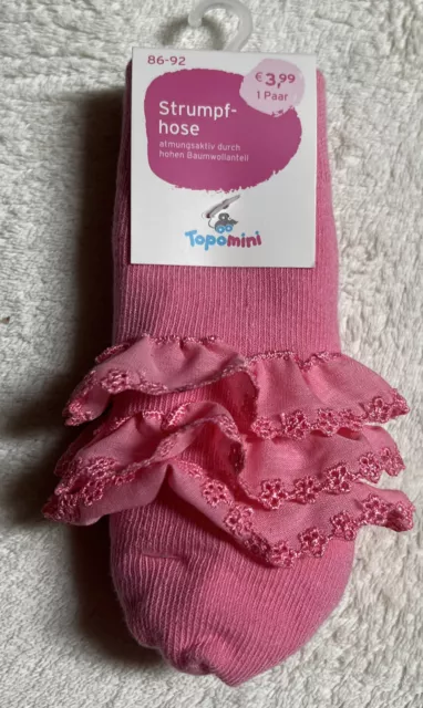 Topomini Strumpfhose mit Rüschen Rosa Gr.86/92 Neu