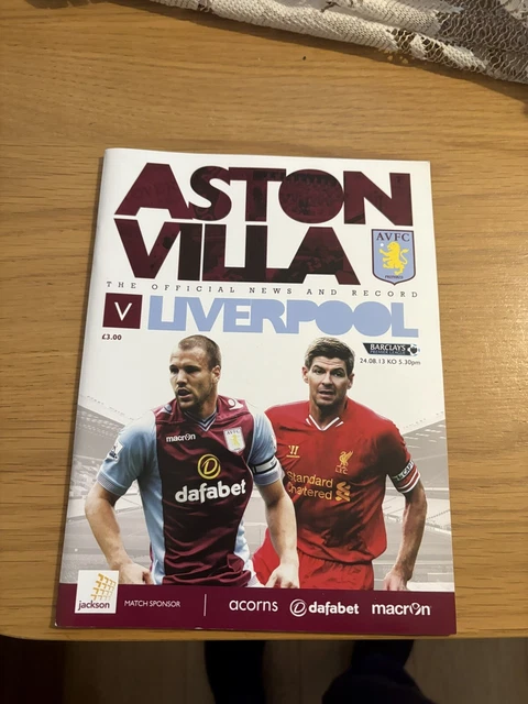 MINT OFFICIAL PROGRAMME 2013 aston villa v liverpool £2.79 - PicClick UK
