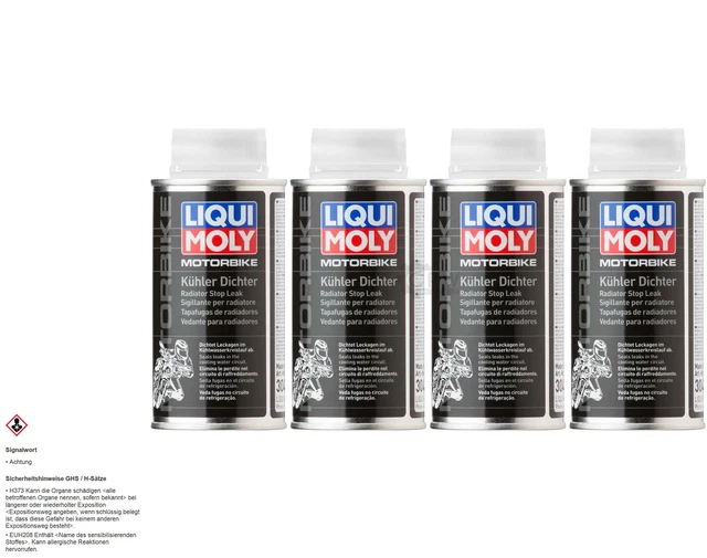 4xOriginal Liqui Moly Motocicletta Kühler-dichter Radiatore Perdita Stop Lattina