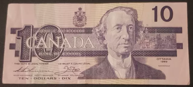 CANADA, billet de 10 dollars Ottawa 1989 Sir John Alexander Macdonald