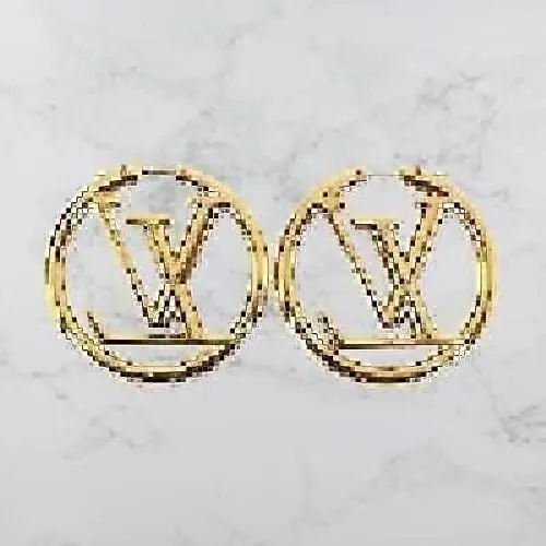 Louis Vuitton, Jewelry, Louis Vuitton Louis Vuitton Bookle Dreille Hoop  Louise Earrings Logo M836 L