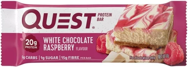 Quest Nutrition White Chocolate Raspberry Protein Bar, High Protein, Low Carb AU 3