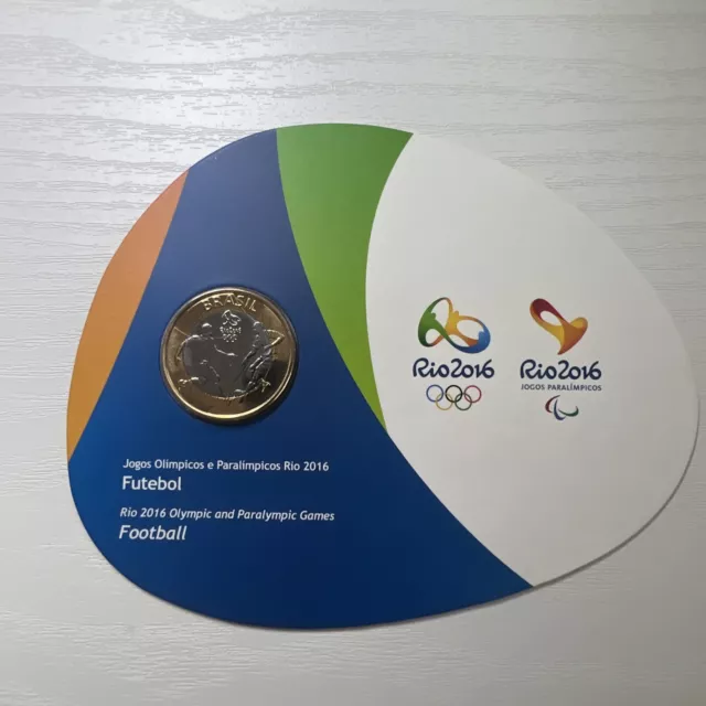 2016 Brazil Rio 2016 Olympic Football 1 Real Coin In Blister Pack WC#49