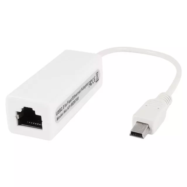 Adaptador Conversor Mini USB a LAN alta velocidad Ethernet RJ45 clavija red