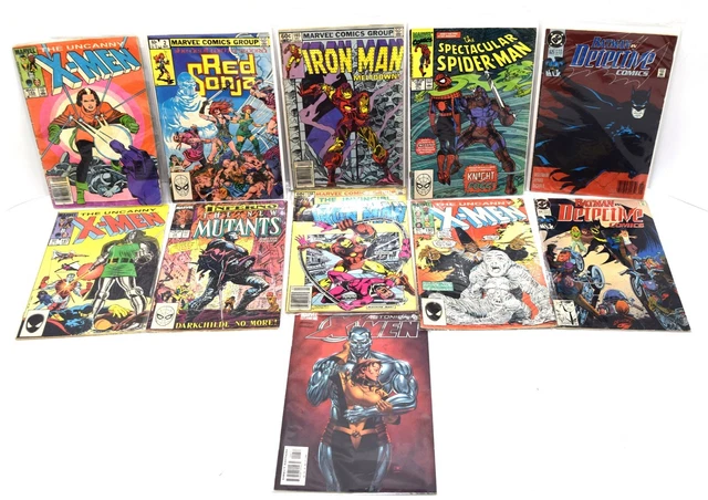 Lot Of 11 DC & Marvel Comic Books Xmen Iron Man Spider-Man Batman New Mutants
