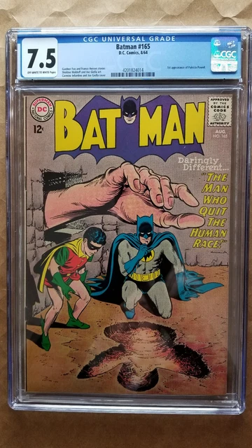 Batman #165 CGC 7.5 VF-         Original Owner Collection