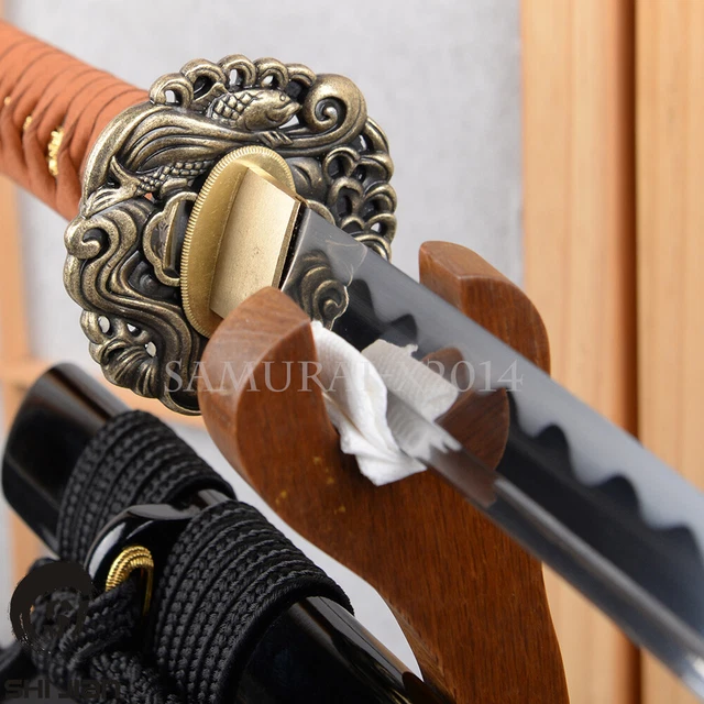 SHARPENED JAPANESE SAMURAI katana sword 1095 carbon steel blade fancy