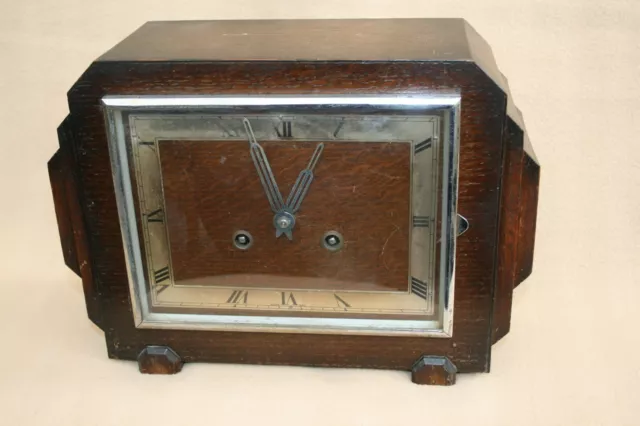 Vintage Art Deco German Striking Mantel Clock For Tlc