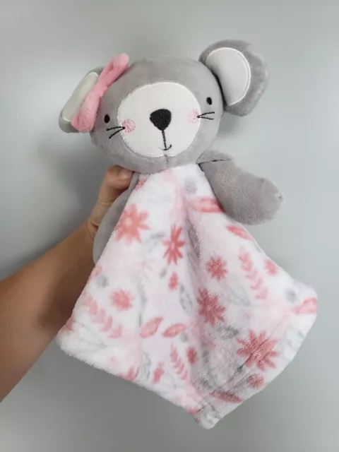 Jainco Mouse Baby Comforter Blankie Soother Blanket Floral Grey Pink White Bow