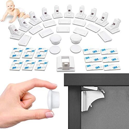 10 Bloque Porte Invisible + 2 clés + BONUS - NODI - HAUTE QUALITÉ - Sécurité pla