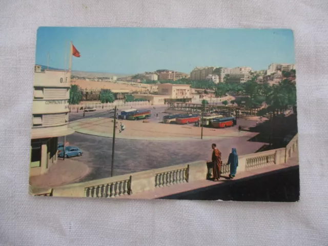 Cpsm Afrique Maroc Tanger Avenue D'espagne Et Gare