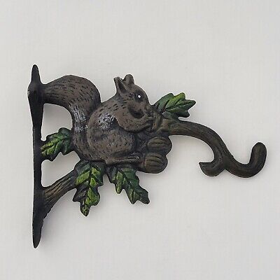 Vintage Cast Iron Squirrel Hook Wall Plant Hanger 7.5" x 5.5"