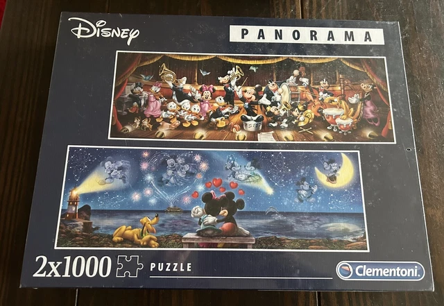 DISNEY MICKEY & Minnie Mouse Panorama 2 x 1000 Piece Jigsaw Puzzles New ...