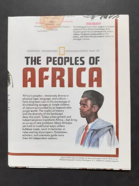 National Geographic Society Map; The Peoples of Africa; Dec 1971; One owner; VGC