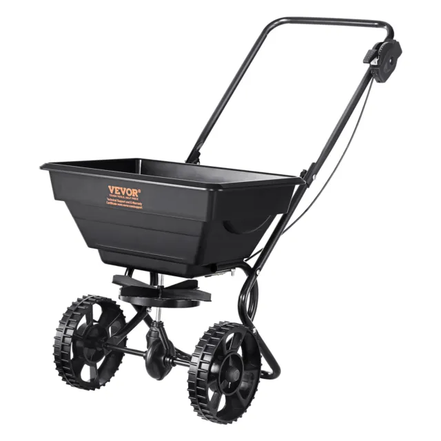 VEVOR Épandeur Engrais à Sel Diffusion Semoir de Jardin 11 kg avec Roues 203 mm