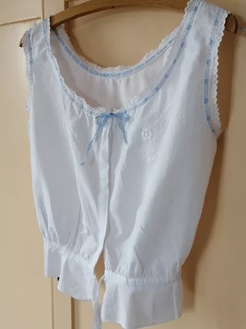 Genuine Victorian /Edwardian Embroidered Cotton Camisole