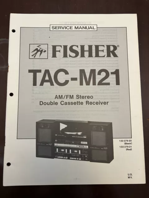 Fisher TAC-M21 Double Cassette Receiver Service Manual Vintage OEM Diagrams