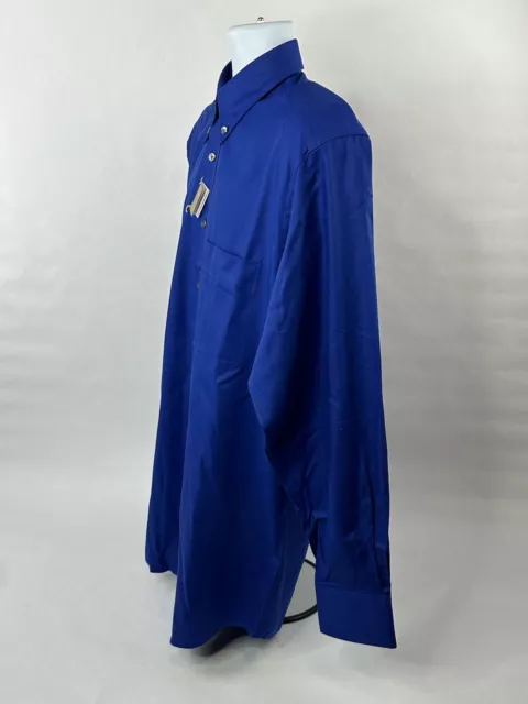 Van Laack Royal Dress Shirt Mens Size XL Royal Blue Classic Button Down NWT 2