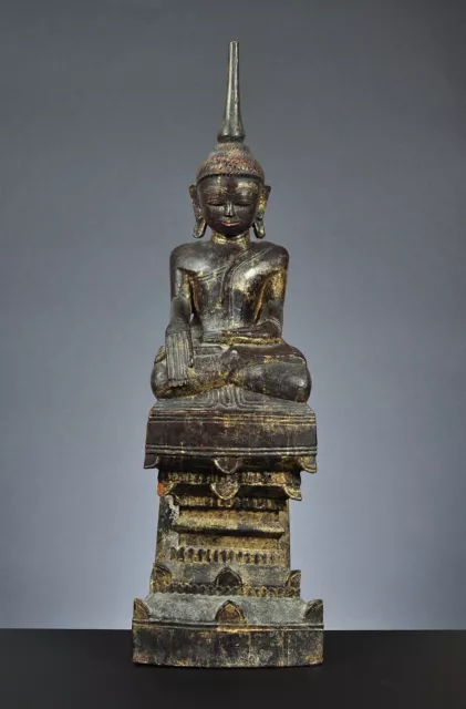 A gilded wooden figure of the seated Buddha, Shan, Burma, early 19th century