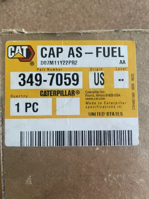 Caterpillar Fuel Cap 349-7059 Fits Cat models Updated 7X7700