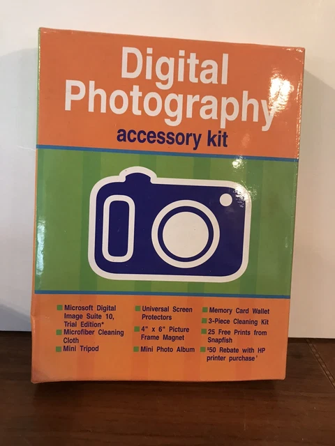 Kit de accesorios de fotografía para cámara digital trípode limpiador imán a presión sin usar
