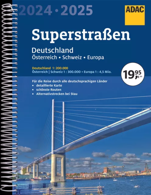 ADAC Superstraßen Autoatlas 2024/2025 Deutschland 1:200.000, Österreich, Sc ...