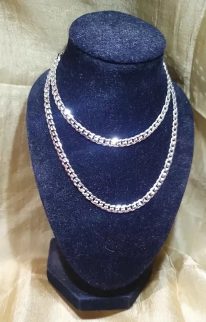 Italian made SOLID, 925  sterling silver Curb chain, 18" ,6.7grams