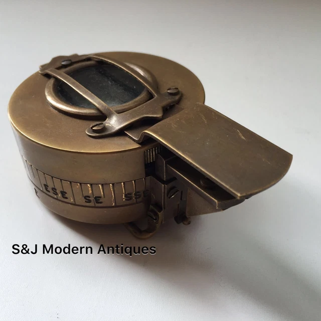 Ancienne boussole à pouce neuve vintage laiton WW2 1940