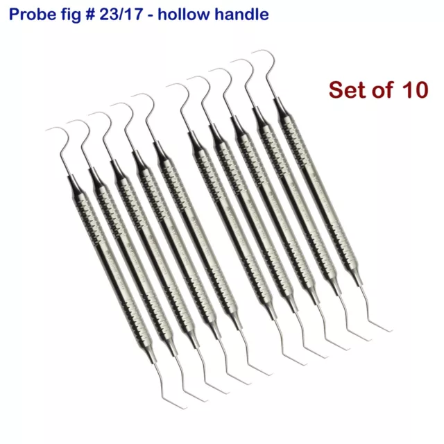 Set 10 Dentaire Diagnostic Instruments Sonde 23/17 Examen Dentistes Outils