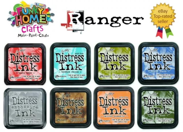 Tim Holtz Ranger Distress Ink Pad 3" x 3" Choose from 50 Colours *FREE POSTAGE*
