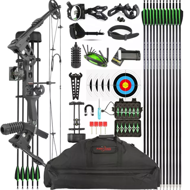 Compoundbogen Pfeil Set 20-70lbs Einstellbar Bogenschießen Sportbogen Jagd RH LH