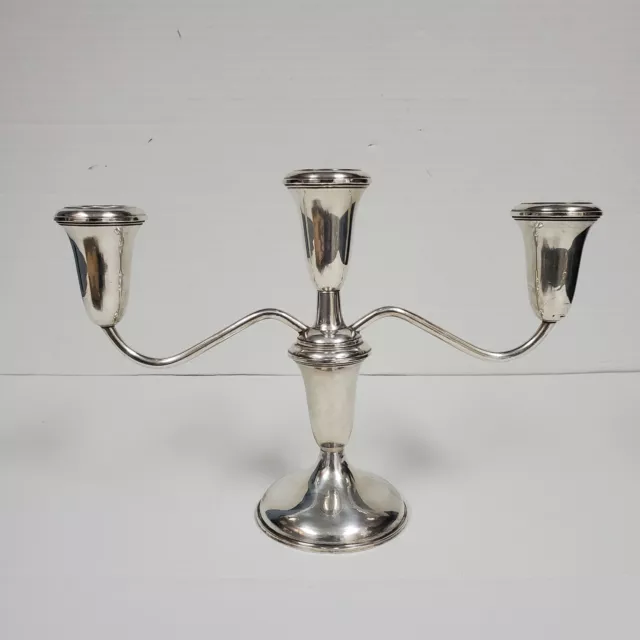 Vintage Empire Sterling Silver 375 Weighted Candelabra 3 Arm Candle Holder