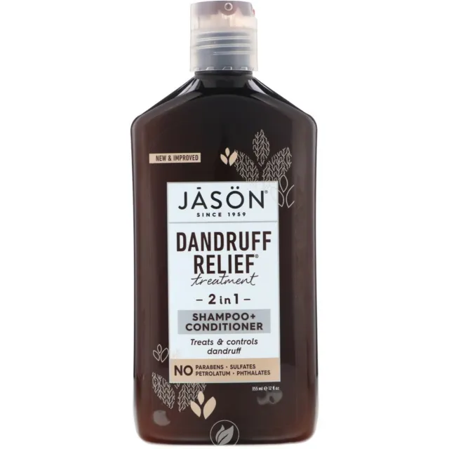 Jason Natural Products Dandruff Relief 2in1 Shampoo + Conditioner 12 Ounce