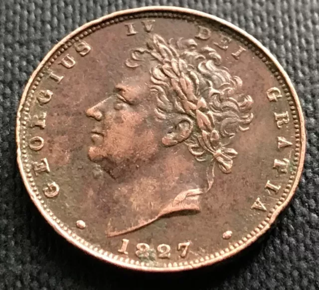 1827 King George IIII Copper Farthing Decent Grade No Reserve