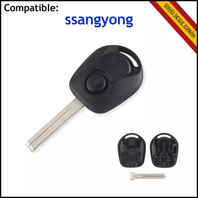 Carcasa De Llave Para Mando Ssangyong Rexton Kyron Actyon 2 Botones Repuesto