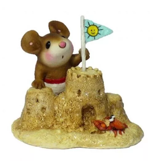 Wee Forest Folk SANDY'S CASTLE, WFF# M-349, WHITE TRUNKS, Beach Mouse, Retired