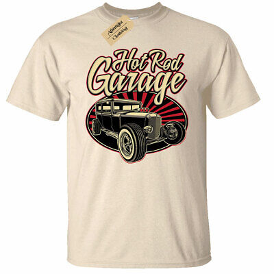 Hotrod Garage Mens T-Shirt usa classic hot rod car