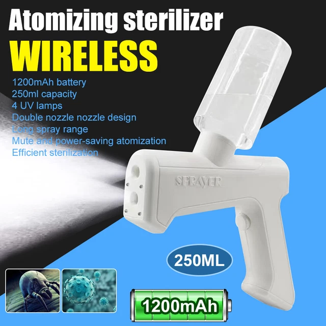 DUAL NOZZLE DISINFECTANT Mist Gun Recharge Nano Atomizer Electric ...