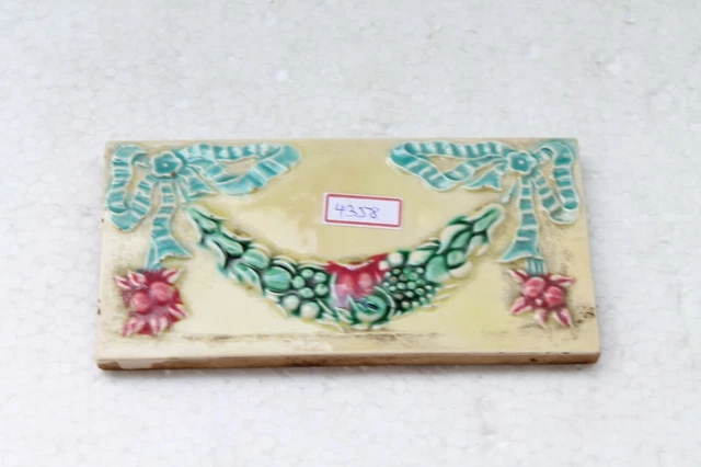 Japan antique art nouveau vintage majolica border tile c1900 Decorative NH4358 7
