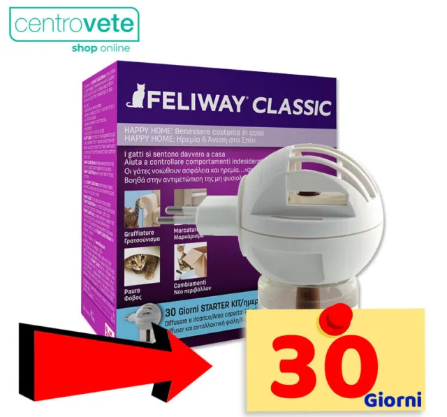 Feliway Classic Gatto → Diffusore + Ricarica da 48 ml per Rilassare i Gatti