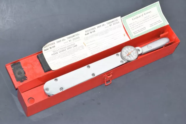 NICE Snap-On 1/2” Drive Adjustable 0 - 150 Ft Lbs Torque Wrench Torqometer