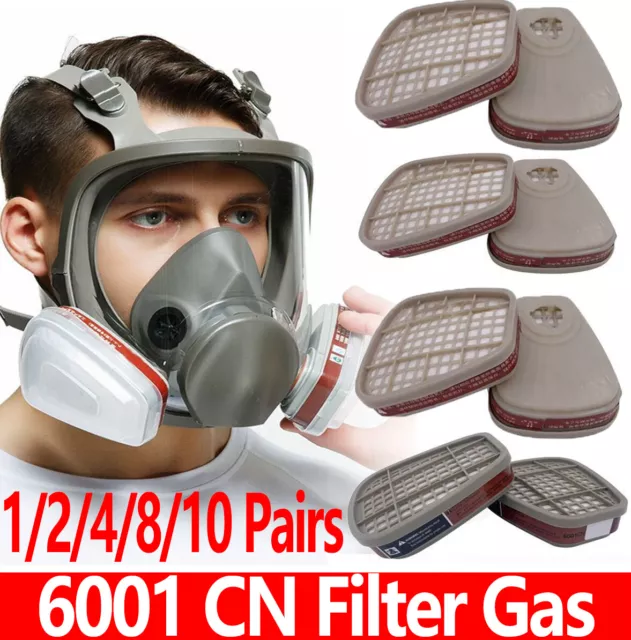 1-20 Pairs 6001CN Organic Vapor Respirator Filter Cartridge 7502 6200 6800 Mask