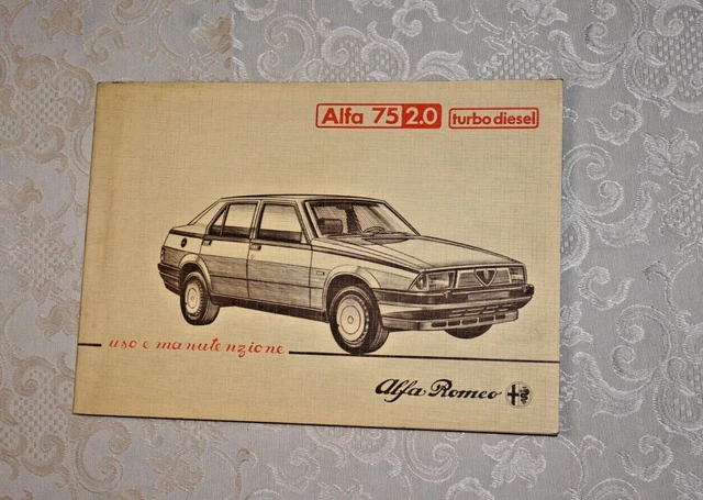 uso e la manutenzione ALFA ROME ALFA 75 2.0 TURBO DIESEL