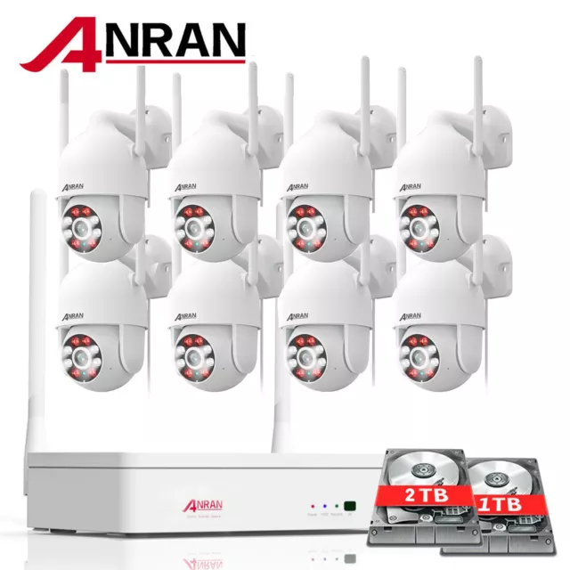 ANRAN PTZ 8CH 5MP WIFI Home CCTV Security Camera System IP Monitor NVR Outdoor