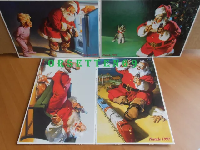 Lotto 4 Cartoline COCA COLA Natale 1997 Augurali pubblicitarie