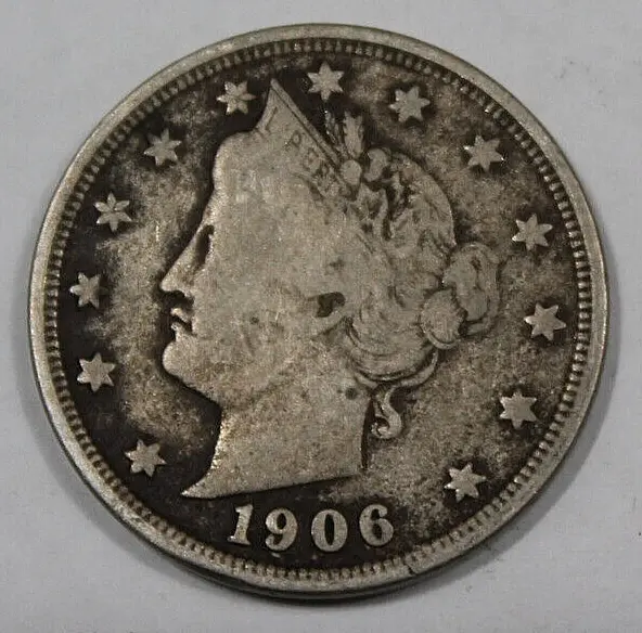 1906 Liberty Head V Nickel US 5C Actual Coin Pictured