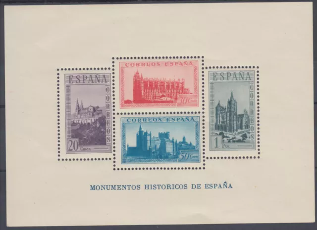 España Monumentos Historicos ** 847 Hoja Bloque - 1938 - Mnh